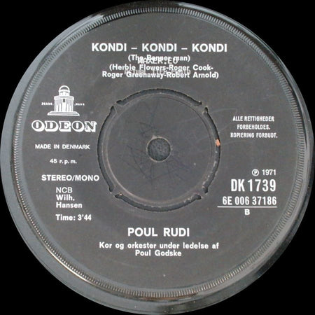Poul Rudi - Jeg Gør Hvad Jeg Kan For Maria / Kondi - Kondi - Kondi (The Banner Man) side B