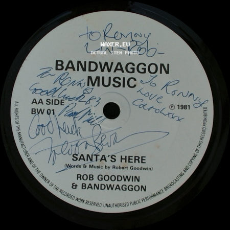 Rob Goodwin & Bandwaggon - The Poz Song / Santa's Here side B