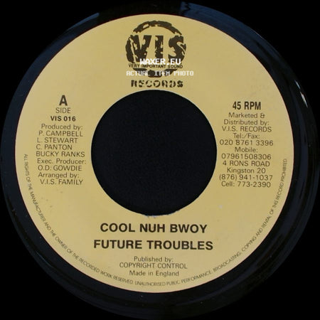Cool Nuh Bwoy / Jazzwad - Future Troubles / Version - Gremlin 2010 side A