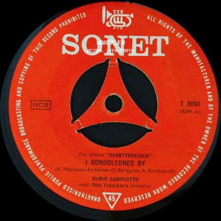 Dario Campeotto Med Otto Francker's Orkester / Dario Campeotto - En Italiener / I Gondolernes By side B