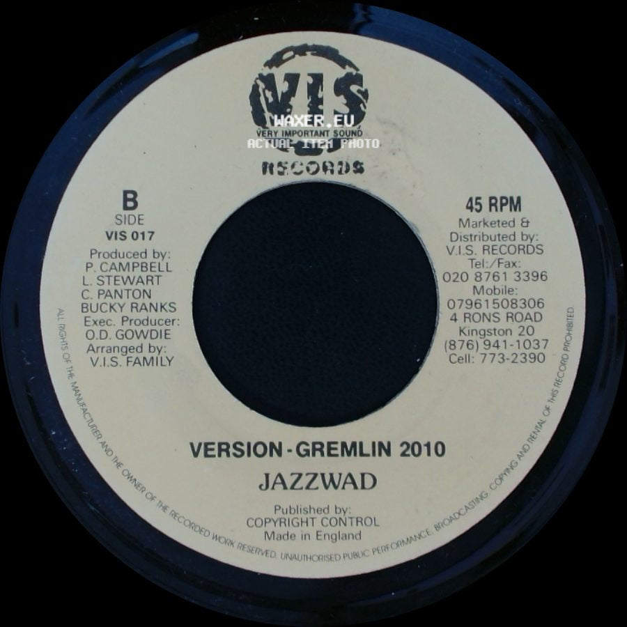 Gregory Isaacs / Jazzwad - Deportee Inna Winter Coat / Version - Gremlin 2010 side B