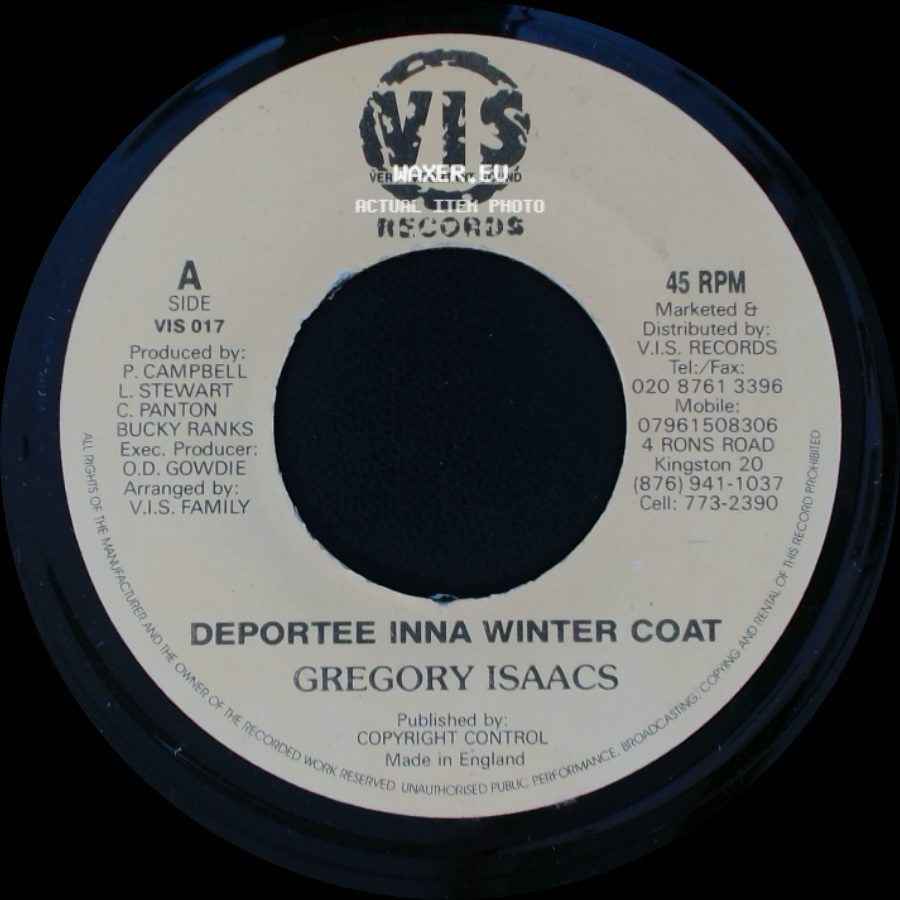 Gregory Isaacs / Jazzwad - Deportee Inna Winter Coat / Version - Gremlin 2010 side A