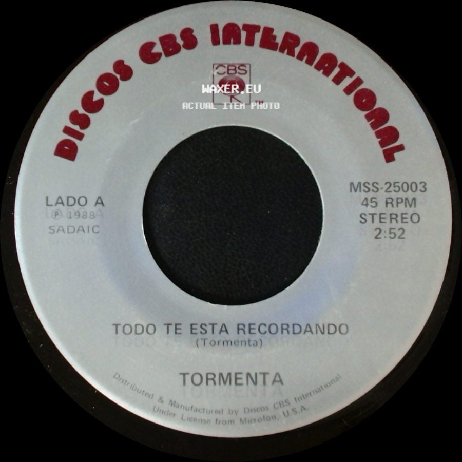 Tormenta - Todo Te Esta Recordando / Lleva Siempre Mi Amor side A