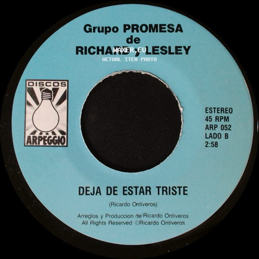 Grupo Promesa De Richard Y Lesley - No Quiero Estar Sin Ti / Deja De Estar Triste side B