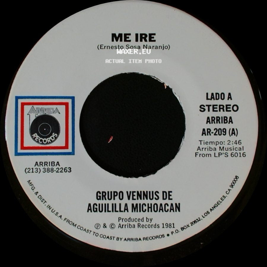 Grupo Vennus De Aguillilla Michoacan - Me Ire / Chaparrita side A