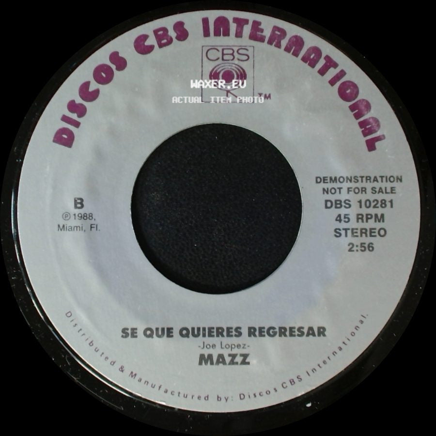 Mazz - Se Que Quieres Regresar / Se Que Quieres Regresar side B