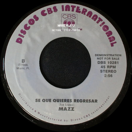 Mazz - Se Que Quieres Regresar / Se Que Quieres Regresar side B
