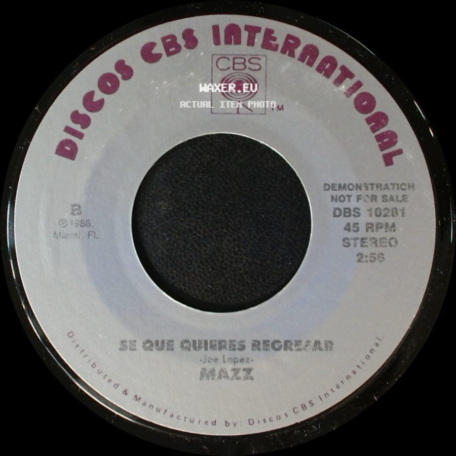 Mazz - Se Que Quieres Regresar / Se Que Quieres Regresar side B