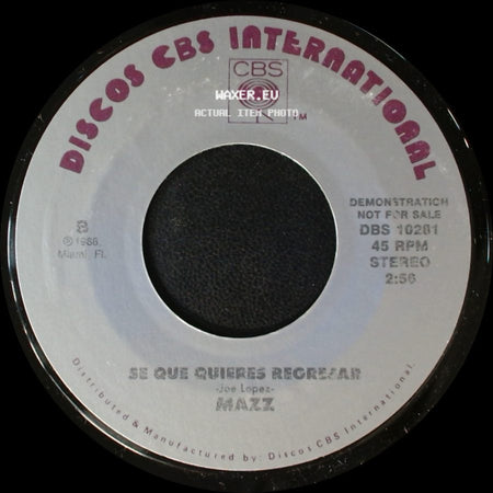 Mazz - Se Que Quieres Regresar / Se Que Quieres Regresar side B