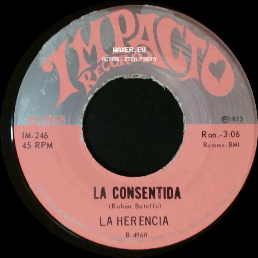 La Herencia - Que Vas Hacer / La Consentida side B