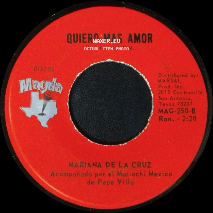 Mariana De La Cruz - Lagrimas De Mi Barrio / Quiero Mas Amor side B