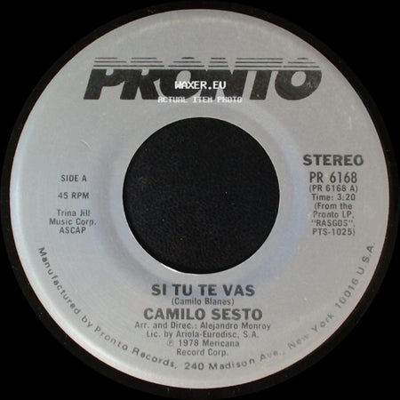 Camilo Sesto - Si Tu Te Vas / Estoy Desnudo side A