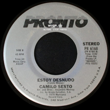 Camilo Sesto - Si Tu Te Vas / Estoy Desnudo side B