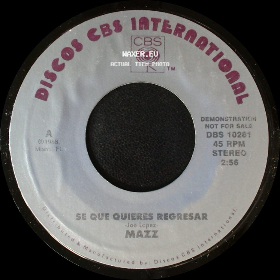 Mazz - Se Que Quieres Regresar / Se Que Quieres Regresar side A