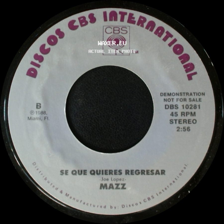 Mazz - Se Que Quieres Regresar / Se Que Quieres Regresar side B