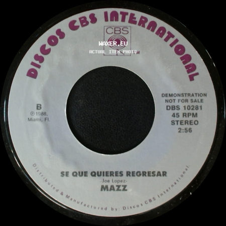 Mazz - Se Que Quieres Regresar / Se Que Quieres Regresar side B