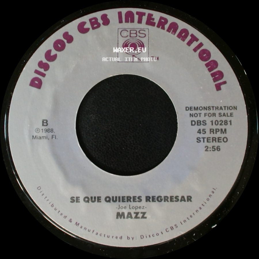 Mazz - Se Que Quieres Regresar / Se Que Quieres Regresar side B