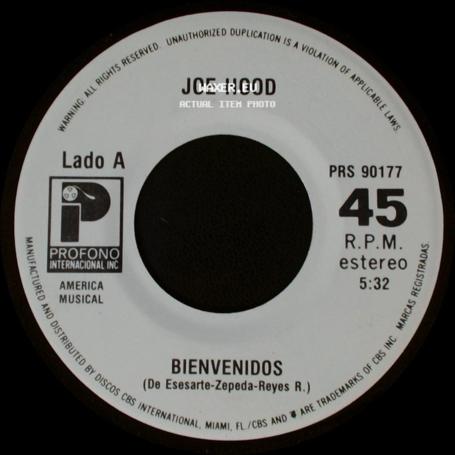 Joe Hood - Bienvenidos / Soccerock side A