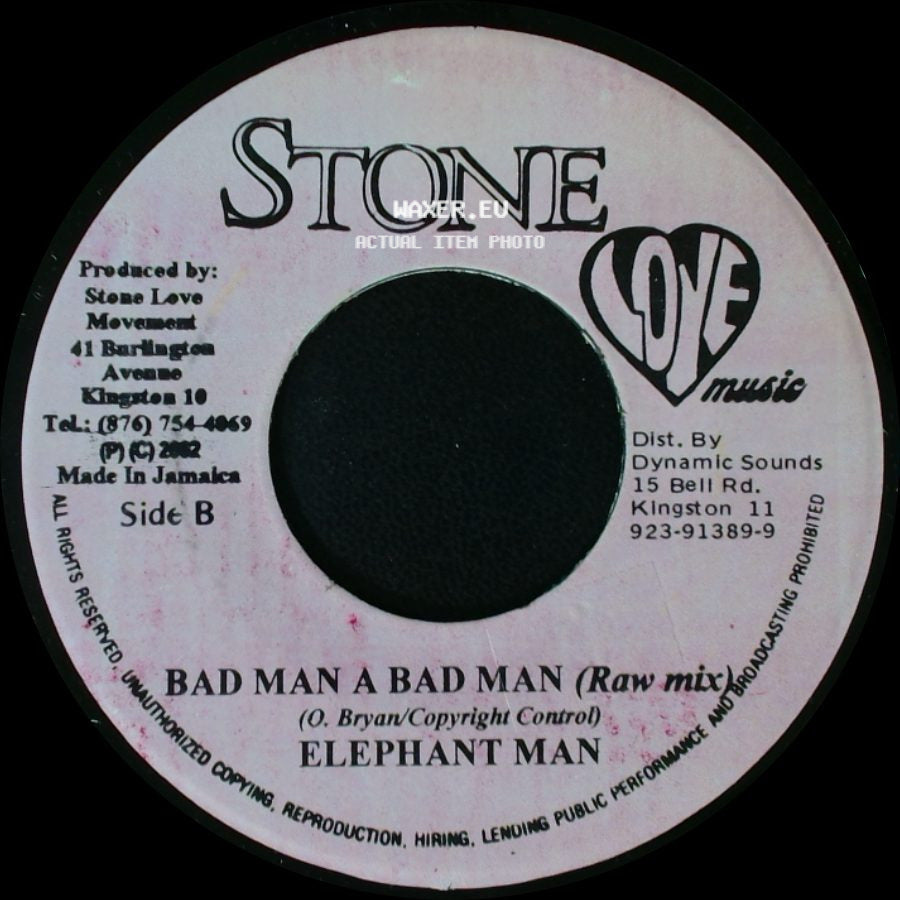 Elephant Man - Bad Man A Bad Man (Radio Edit) / Bad Man A Bad Man (Raw Mix) side B