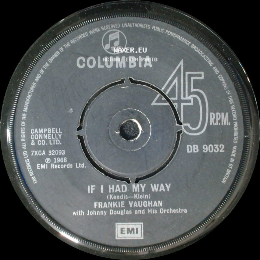 Frankie Vaughan - If I Had My Way / Mame side A