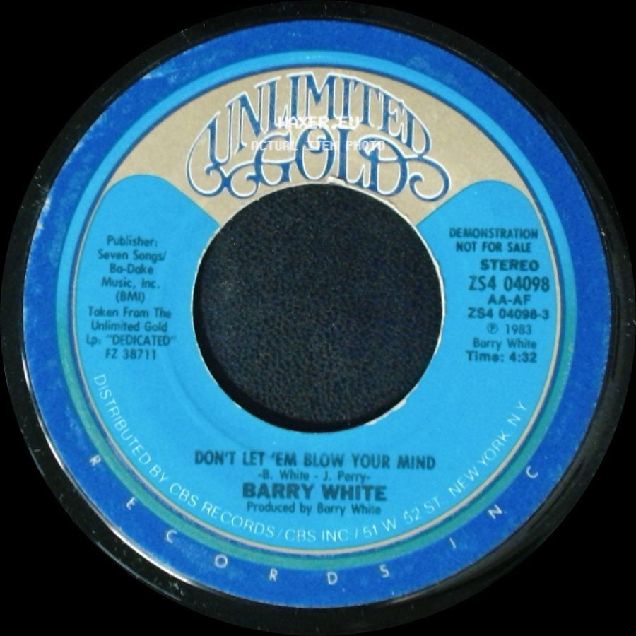 Barry White - Don't Let 'em Blow Your Mind / Don't Let 'em Blow Your Mind side B