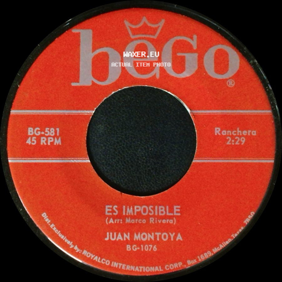 Juan Montoya - Es Imposible / Sueño Fiel side A