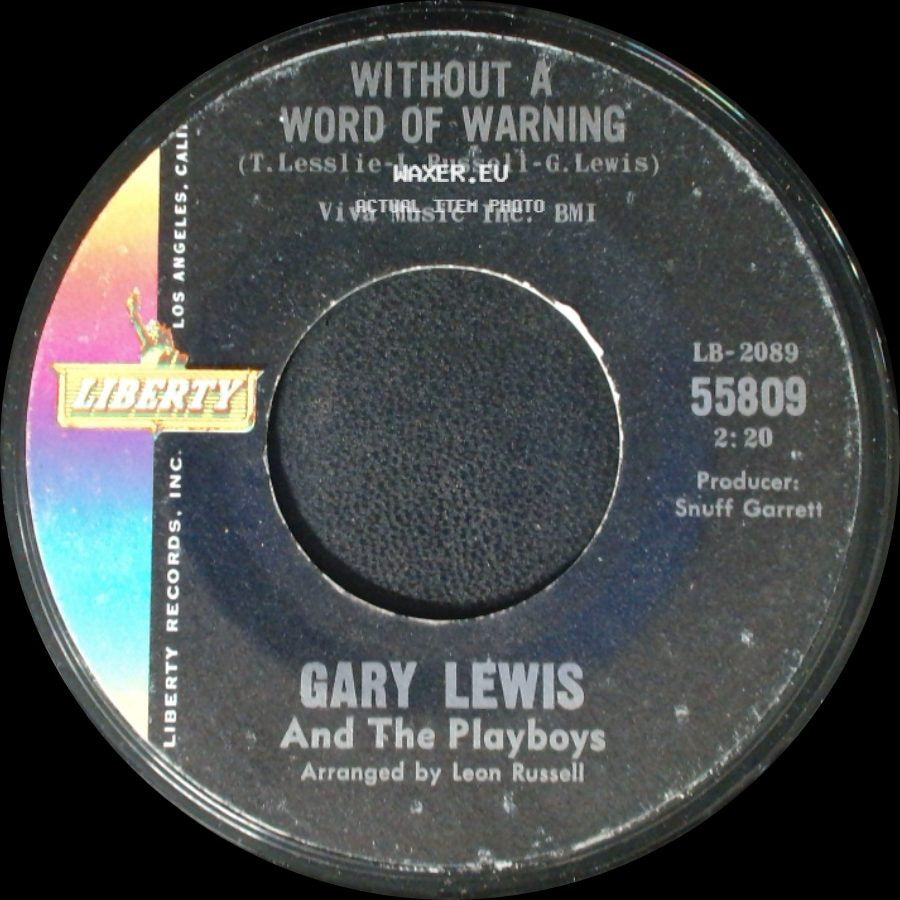 Gary Lewis And The Playboys - Without A Word Of Warning / Save Your Heart For Me side A