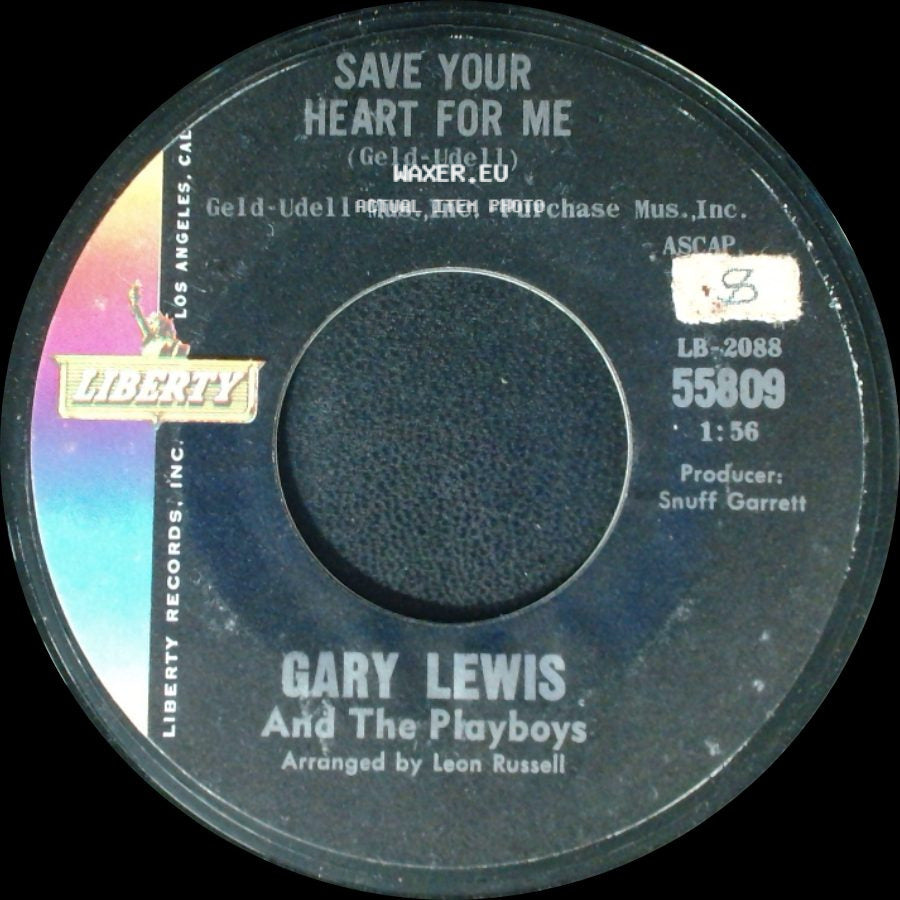 Gary Lewis And The Playboys - Without A Word Of Warning / Save Your Heart For Me side B