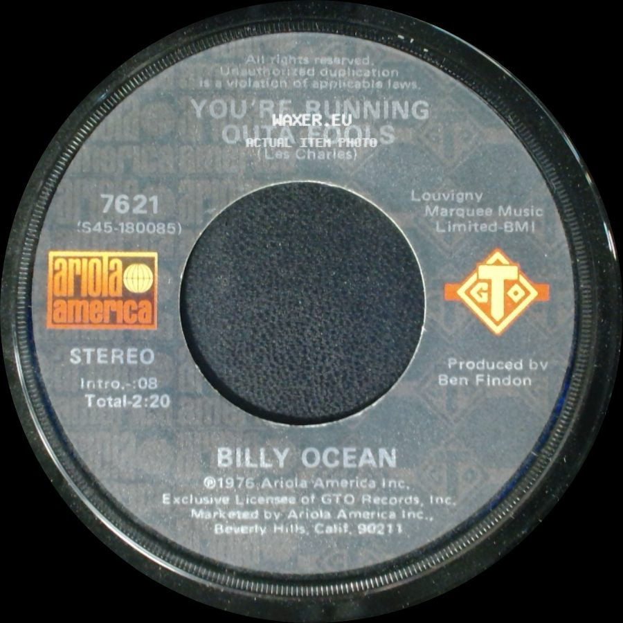Billy Ocean - Love Really Hurts Without You / You're Running Outa Fools side B