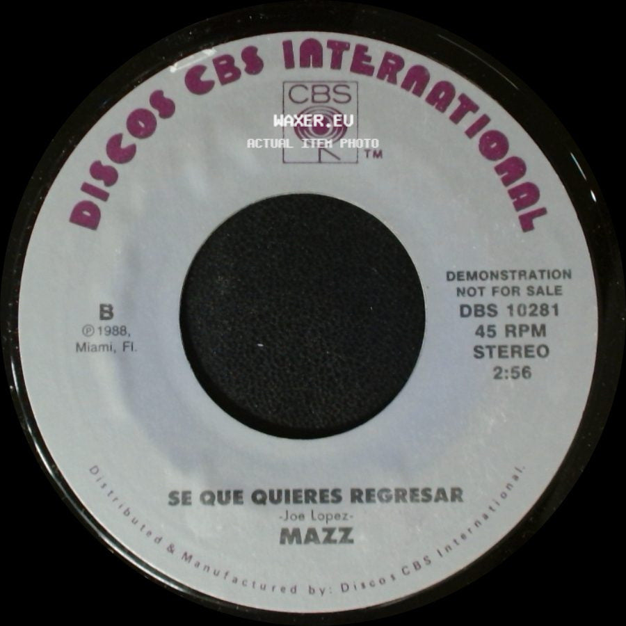 Mazz - Se Que Quieres Regresar / Se Que Quieres Regresar side B