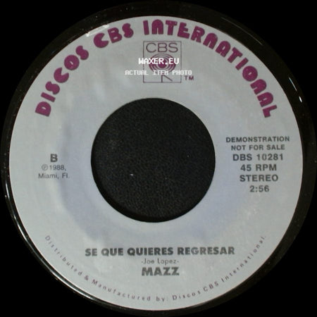 Mazz - Se Que Quieres Regresar / Se Que Quieres Regresar side B