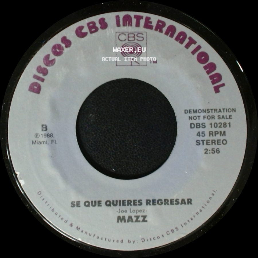 Mazz - Se Que Quieres Regresar / Se Que Quieres Regresar side B