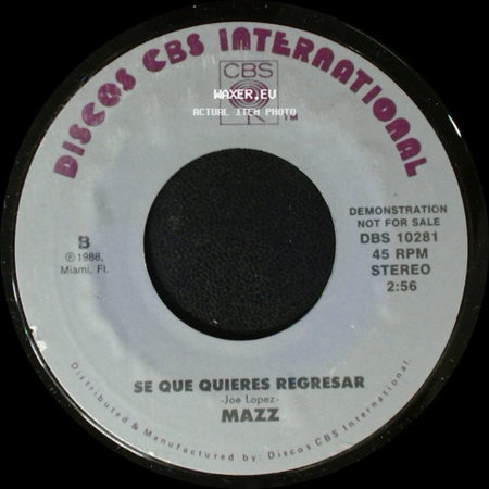 Mazz - Se Que Quieres Regresar / Se Que Quieres Regresar side B