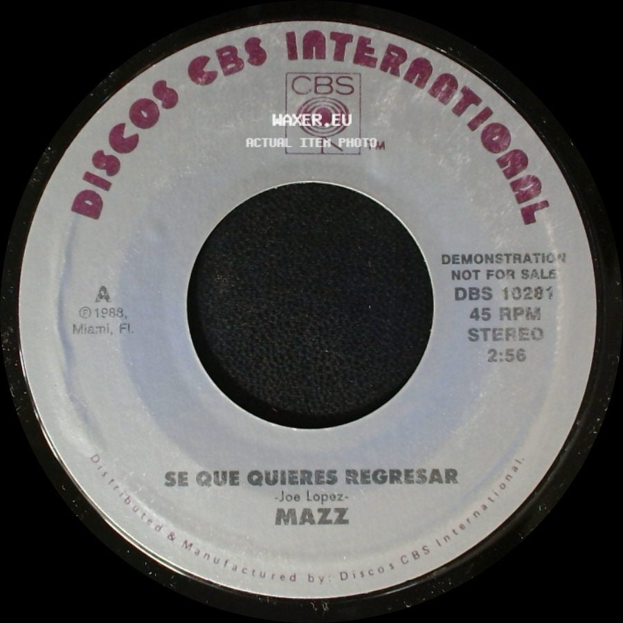 Mazz - Se Que Quieres Regresar / Se Que Quieres Regresar side A