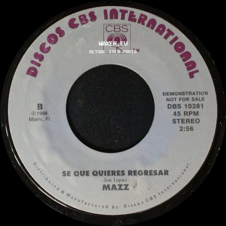 Mazz - Se Que Quieres Regresar / Se Que Quieres Regresar side B