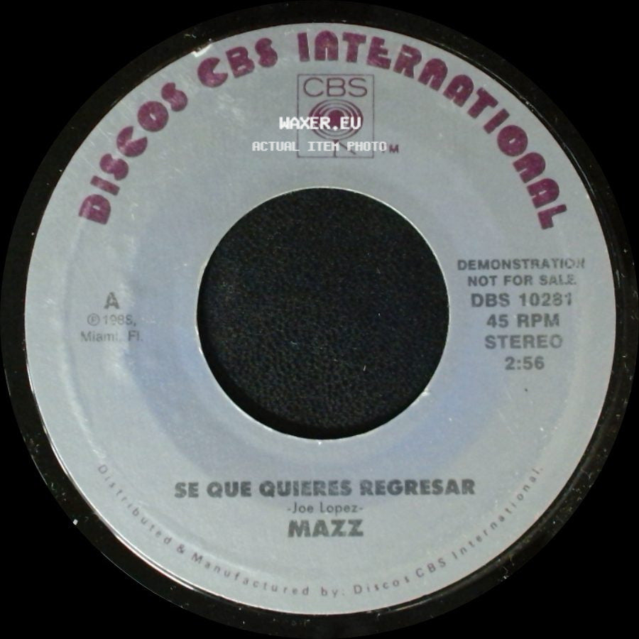 Mazz - Se Que Quieres Regresar / Se Que Quieres Regresar side A