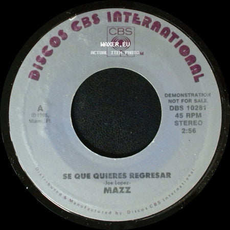 Mazz - Se Que Quieres Regresar / Se Que Quieres Regresar side A