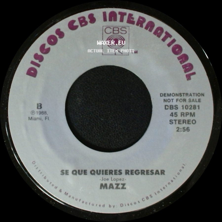 Mazz - Se Que Quieres Regresar / Se Que Quieres Regresar side B