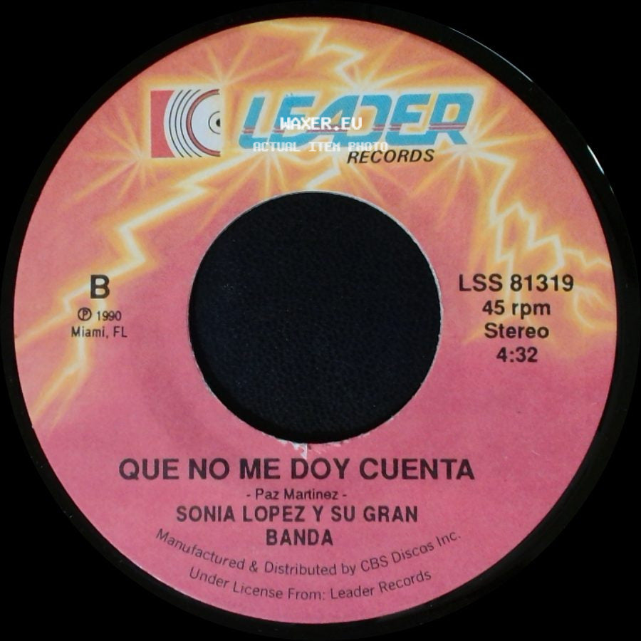 Sonia Lopez Y Su Gran Banda - Que Diran / Que No Me Doy Cuenta side B
