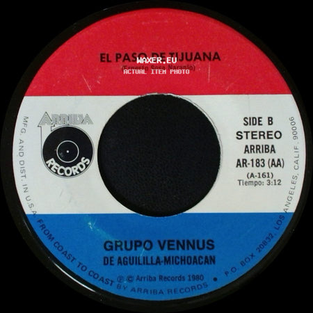 Grupo Vennus De Aguililla-Michoacan / Grupo Vennus - Si Tu Volvieras / El Paso De Tijuana side B