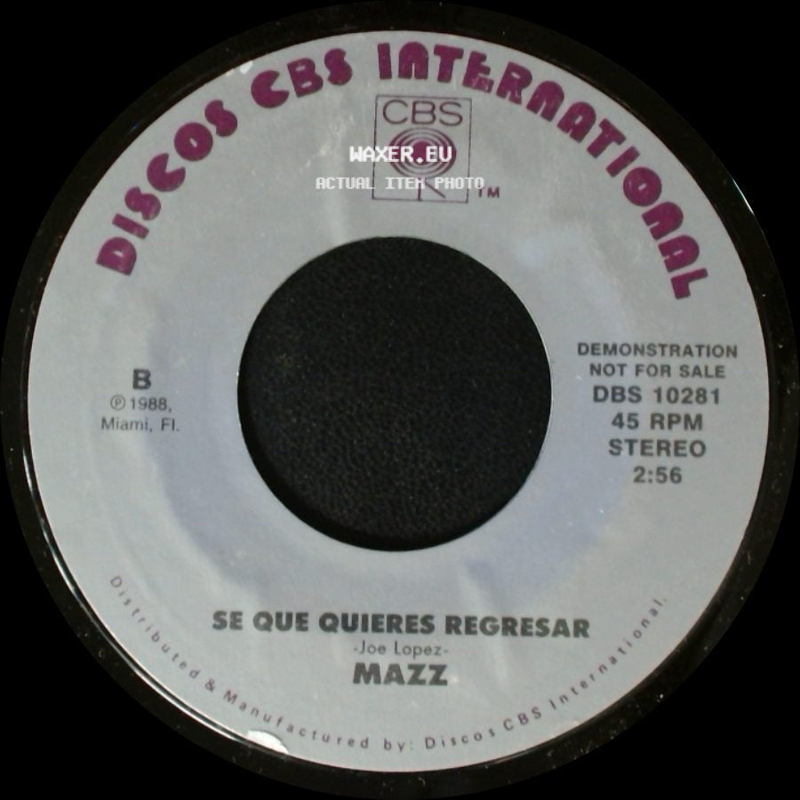 Mazz - Se Que Quieres Regresar / Se Que Quieres Regresar side B