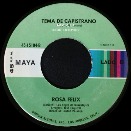 Rosa Felix - Penas Arraigadas / Tema De Capistrano side B