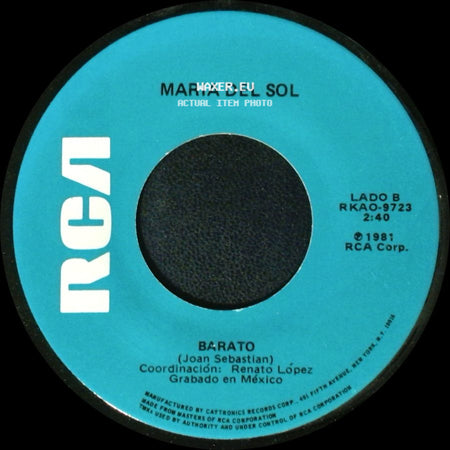 Marco Antonio Muniz Y Maria Del Sol / Maria Del Sol - No Me Interesa Lo Que Pase... A Mi, Me Gustas Tu (A Mellow Melody) / Barato side B