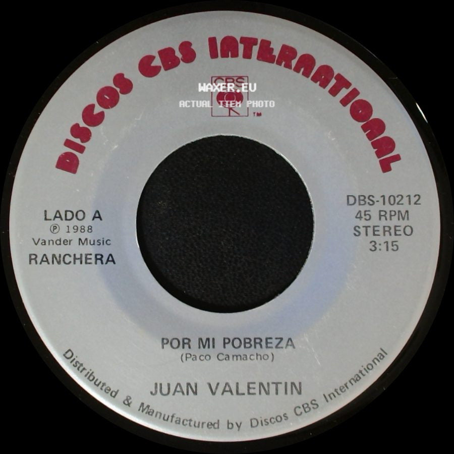 Juan Valentin - Por Mi Pobreza / Por Mi Pobreza side A