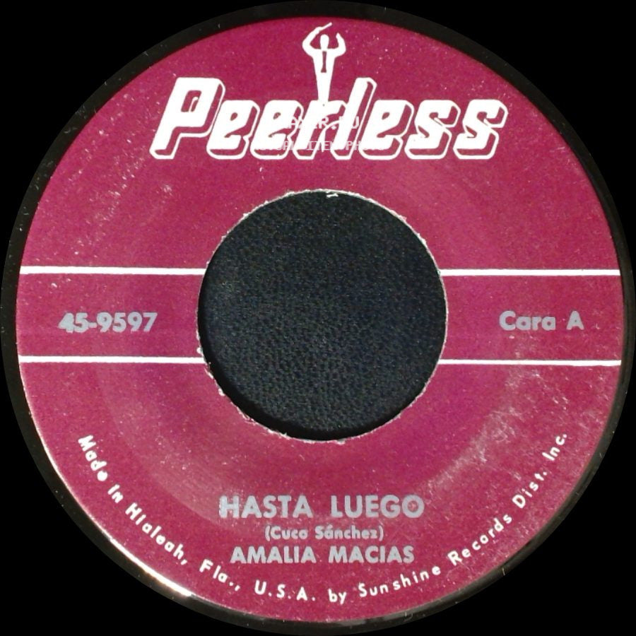 Amalia Macias - Hasta Luego / Para Puras Verguenzas Contigo side A