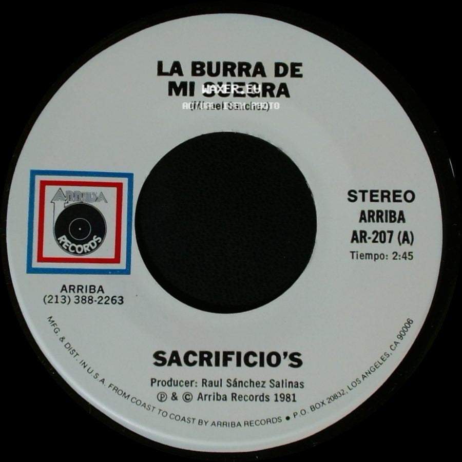 Sacrificio's - Deseo Que Seas Feliz / La Burra De Mi Suegra side B