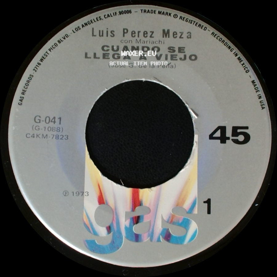 Luis Perez Meza Con Mariachi - Cuando Se Llega A Viejo / Isla De Capri side A