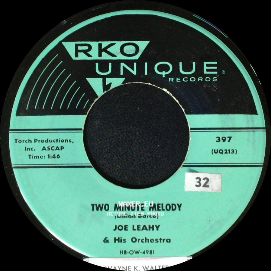 Joe Leahy & His Orchestra - By The Bend Of The River / Two Minute Melody side B