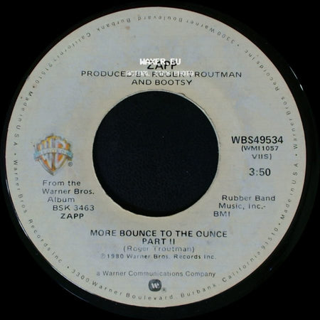 Zapp - More Bounce To The Ounce Part Ii / More Bounce To The Ounce Part I side A