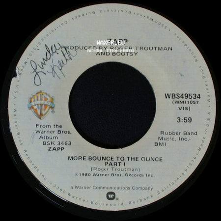 Zapp - More Bounce To The Ounce Part Ii / More Bounce To The Ounce Part I side B